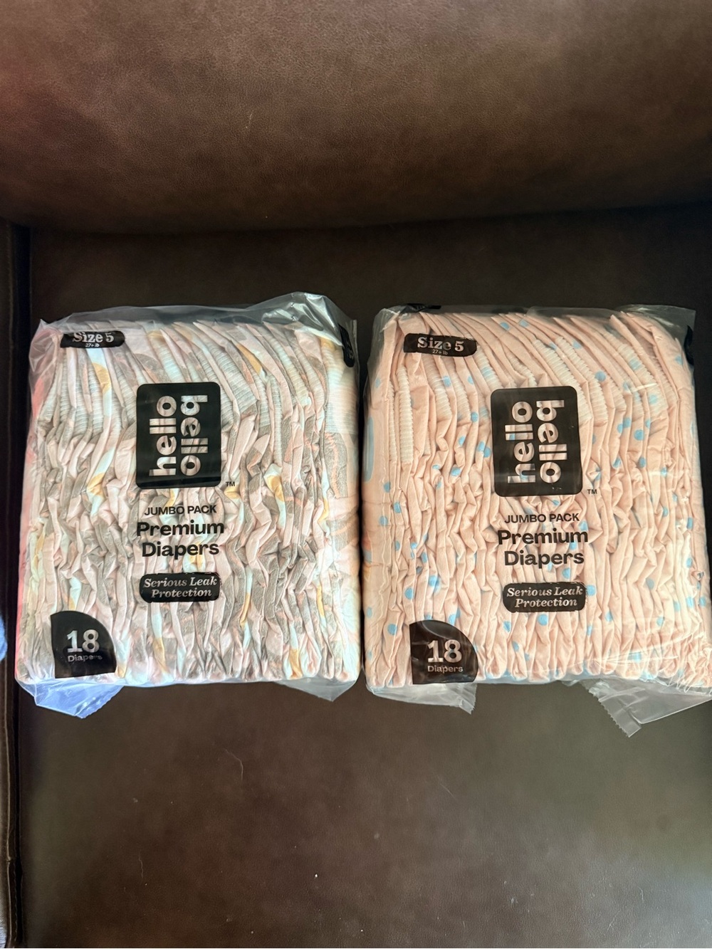 Hello Bello Premium Diapers Size 5 - Pink & White Sets (2 packs, 18ct each)